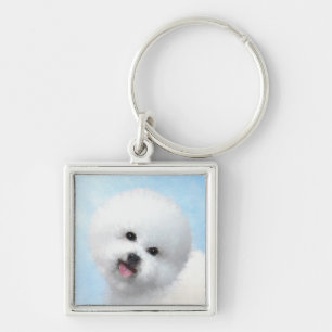 Bichon Frise Schilderij - Mooie Originele Honden K Sleutelhanger