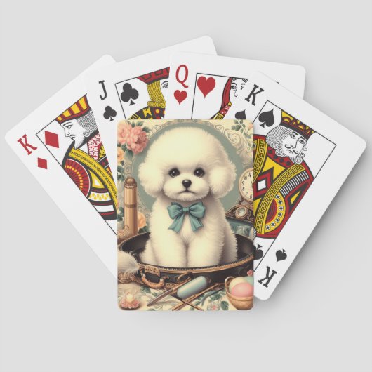  Bichon Frisé Schilderij Pokerkaarten (Achterkant)