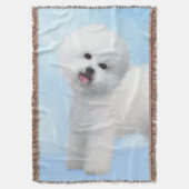 Bichon Frise-schildering - Cute Original Dog Art Deken (Voorkant Verticaal)