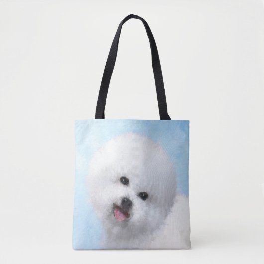 Bichon Frise-schildering - Cute Original Dog Art Draagtas (Voorkant)