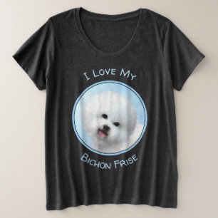 Bichon Frise-schildering - Cute Original Dog Art Grote Maat T-shirt