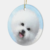 Bichon Frise-schildering - Cute Original Dog Art Keramisch Ornament (Links)
