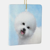 Bichon Frise-schildering - Cute Original Dog Art Keramisch Ornament (Rechts)