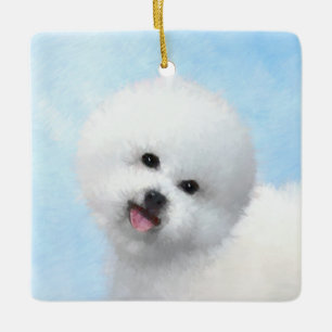 Bichon Frise-schildering - Cute Original Dog Art Keramisch Ornament