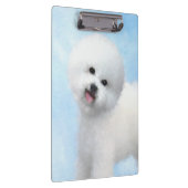 Bichon Frise-schildering - Cute Original Dog Art Klembord (Rechts)