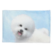 Bichon Frise-schildering - Cute Original Dog Art Kussensloop (Achterkant)