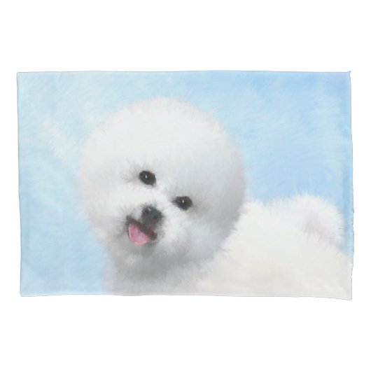 Bichon Frise-schildering - Cute Original Dog Art Kussensloop (Voorkant)