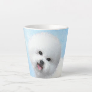 Bichon Frise-schildering - Cute Original Dog Art Latte Mok