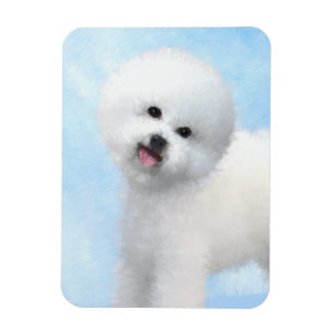 Bichon Frise-schildering - Cute Original Dog Art Magneet