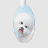 Bichon Frise-schildering - Cute Original Dog Art Ornament (voorkant)