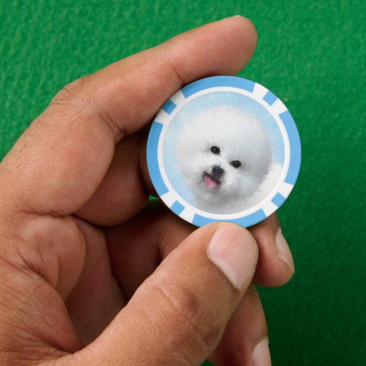 Bichon Frise-schildering - Cute Original Dog Art Poker Chips (Hand)