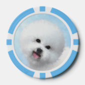 Bichon Frise-schildering - Cute Original Dog Art Poker Chips (Voorkant)