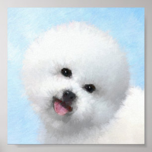 Bichon Frise-schildering - Cute Original Dog Art Poster