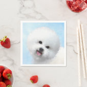 Bichon Frise-schildering - Cute Original Dog Art Servetten (Insitu)