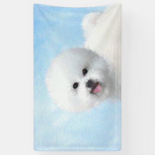 Bichon Frise-schildering - Cute Original Dog Art Spandoek (Verticaal)