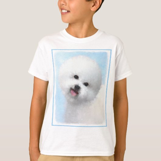 Bichon Frise-schildering - Cute Original Dog Art T-shirt (Voorkant)