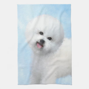 Bichon Frise-schildering - Cute Original Dog Art Theedoek