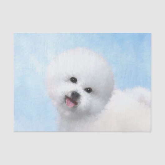 Bichon Frise-schildering - Cute Original Dog Art Tissuepapier (Voorkant)
