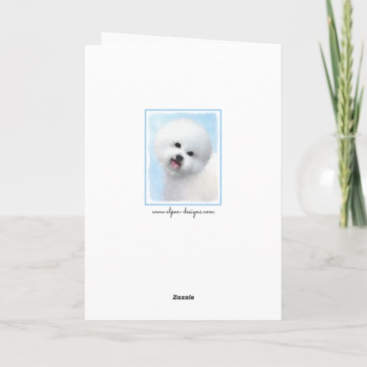 Bichon Frise-schildering - Kute Original Dog Art Kaart (Achterkant)