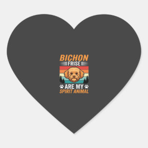 Bichon Frise Spirit Dier Retro Hond Hart Sticker