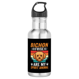 Bichon Frise Spirit Dier Retro Hond Waterfles