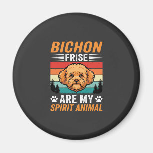 Bichon Frise spiritueel dier retro hond Magneet