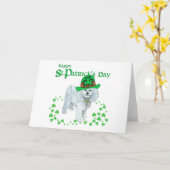 Bichon Frise St. Patrick's Day Kaart (Gele Bloem)