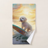 Bichon Frise Strand Surfen Schilderij Bad Handdoek (Handdoek)