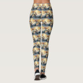 Bichon Frise Strand Surfen Schilderij Leggings (Achterkant)