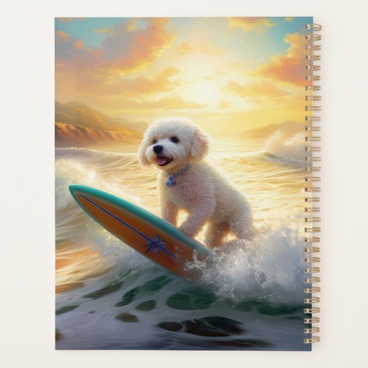Bichon Frise Strand Surfen Schilderij Planner (Achterkant)