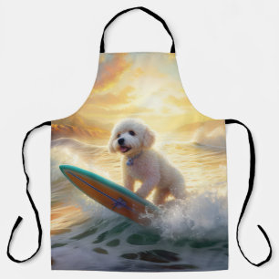 Bichon Frise Strand Surfen Schilderij Schort