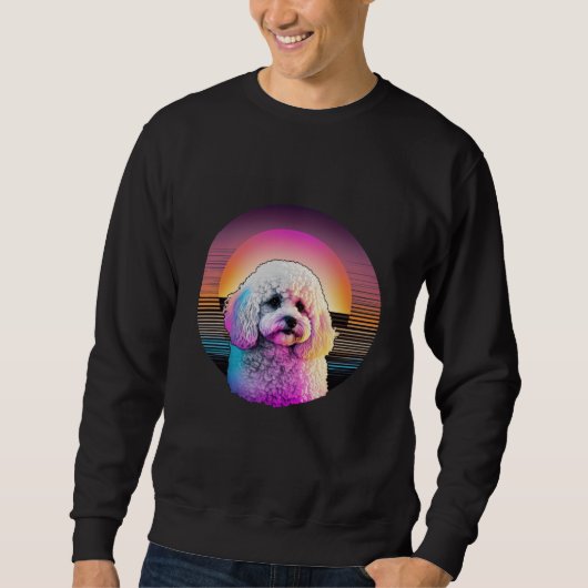 Bichon Frise Synthwave 80s Retrowave Aesthetic 2 Trui (Voorkant)