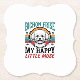 Bichon Frise T-shirt Vintage Spirit Honden Kunst_1 Kartonnen Onderzetters