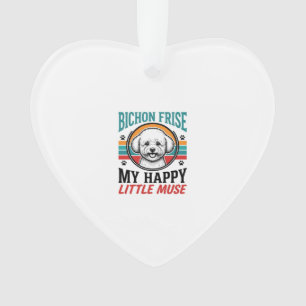 Bichon Frise T-shirt Vintage Spirit Honden Kunst_1 Ornament