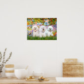 Bichon Frise Trio - Garden (VG) Poster (Keuken)