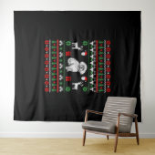 Bichon Frise Ugly met kerst Wandkleed (In Situ (horizontaal))