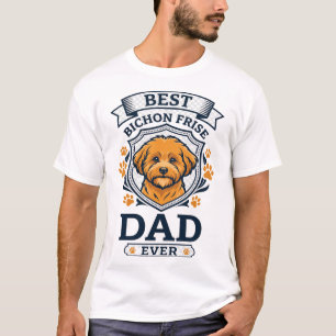 Bichon Frise Vader Ever Hond Pootafdrukken T-shirt