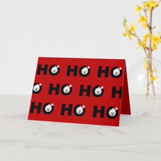 Bichon Frise Vakantie Kaart (Gele Bloem)