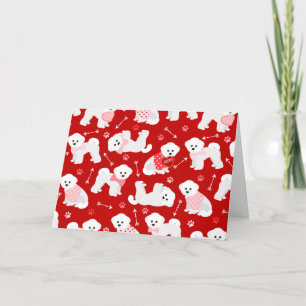 Bichon Frise Valentijn Pattern Holiday Kaart