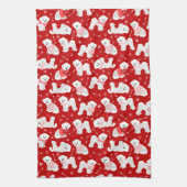 Bichon Frise Valentijn Pattern Kitchen Towel Theedoek (Verticaal)