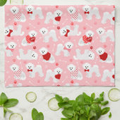 Bichon Frise Valentijn Pattern Theedoek (Gevouwen)