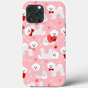Bichon Frise Valentijnspatroon iPhone 13 Pro Max Hoesje