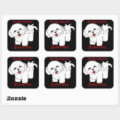 Bichon Frise Vierkante Sticker (Vel)