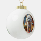 Bichon Frise With Christmas Lights Holiday Keramische Bal Ornament (Links)
