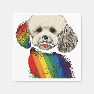 Bichon Gay Pride Hond LGBT Regenboog Vlag op Bicho Servet