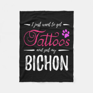 Bichon Hondenliefhebber Tattoo Funny Dog Mom Gift  Fleece Deken