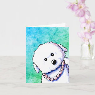 Bichon in parels Noteer Kaart