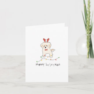 Bichon Kerstkaart Feestdagen Kaart