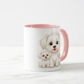Bichon Maltese Family Mug - Cadeau adorable pour c (Devant droit)