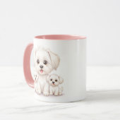 Bichon Maltese Family Mug - Cadeau adorable pour c (Devant gauche)